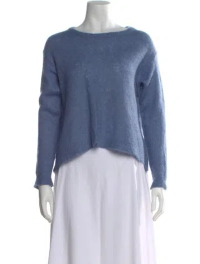 Pre-owned Max Mara Wool Crew Neck Sweater In Blue
