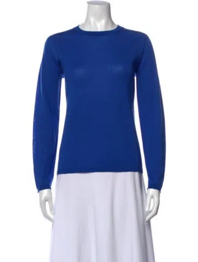 Pre-owned Max Mara Wool Crew Neck Sweater In Blue
