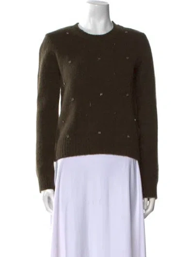 Pre-owned Max Mara Wool Crew Neck Sweater In Brown