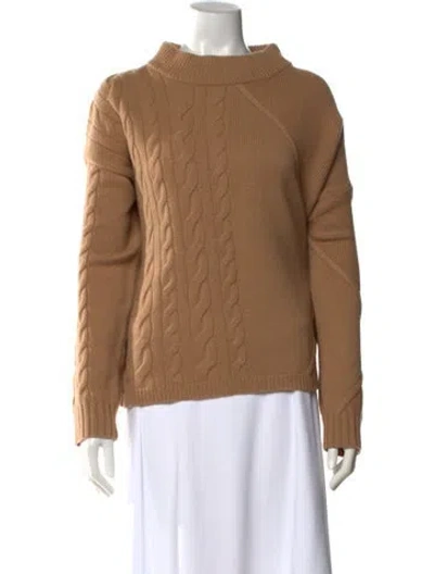 Pre-owned Max Mara Wool Crew Neck Sweater In Brown