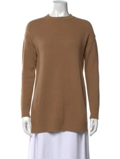 Pre-owned Max Mara Wool Crew Neck Sweater In Brown