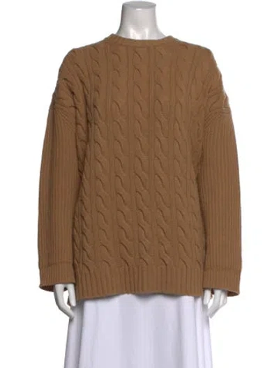 Pre-owned Max Mara Wool Crew Neck Sweater In Brown