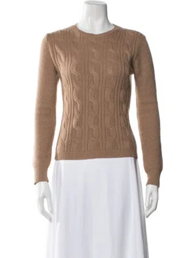 Pre-owned Max Mara Wool Crew Neck Sweater In Brown