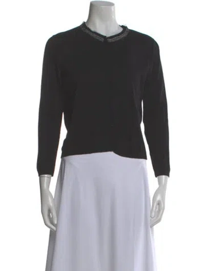 Pre-owned Max Mara Wool Crew Neck Sweater In Gray