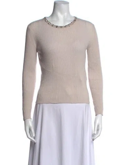 Pre-owned Max Mara Wool Crew Neck Sweater In Grey