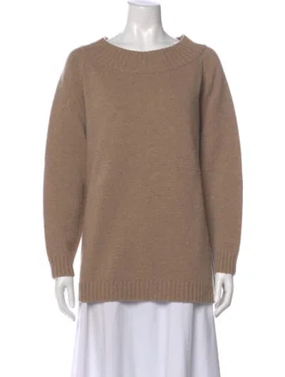 Pre-owned Max Mara Wool Crew Neck Sweater In Neutral