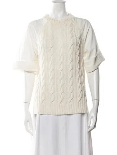 Pre-owned Max Mara Wool Crew Neck Sweater In Neutral