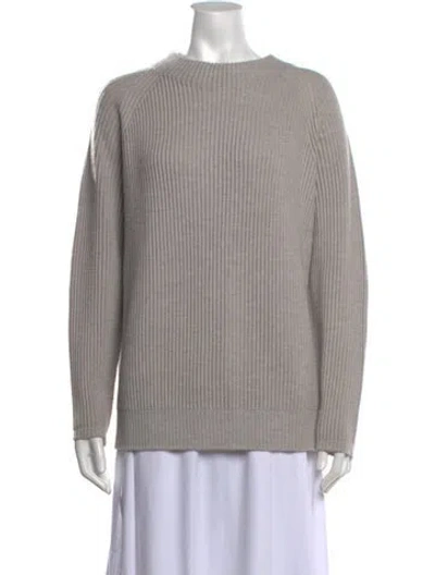 Pre-owned Max Mara Wool Crew Neck Sweater In Neutrals