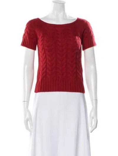 Pre-owned Max Mara Wool Crew Neck Sweater In Red