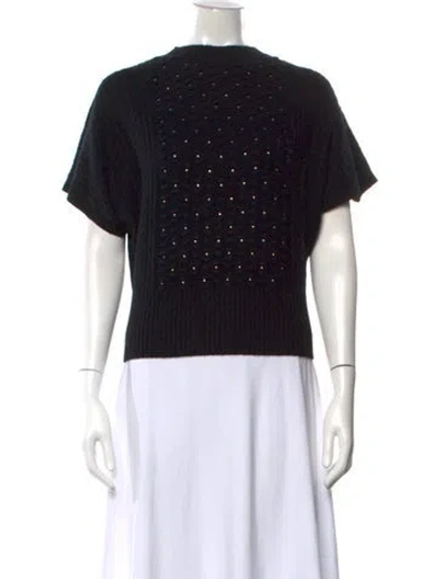 Pre-owned Max Mara Wool Crew Neck Sweater W/ Tags In Black