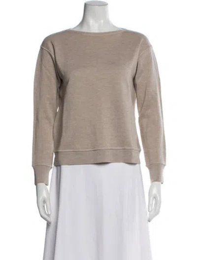 Pre-owned Max Mara Wool Crew Neck Sweatshirt In Neutral