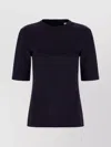 Max Mara Wool Crew Neck T-shirt In Blue