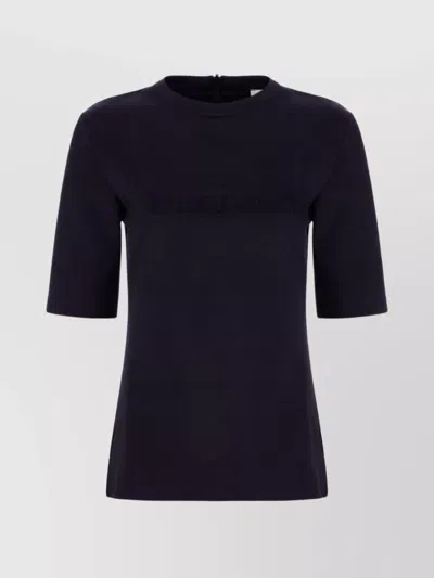 Max Mara Wool Crew Neck T-shirt In Blue