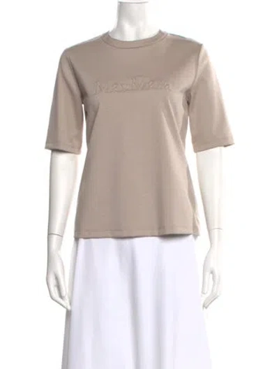 Pre-owned Max Mara Wool Crew Neck T-shirt In Neutral