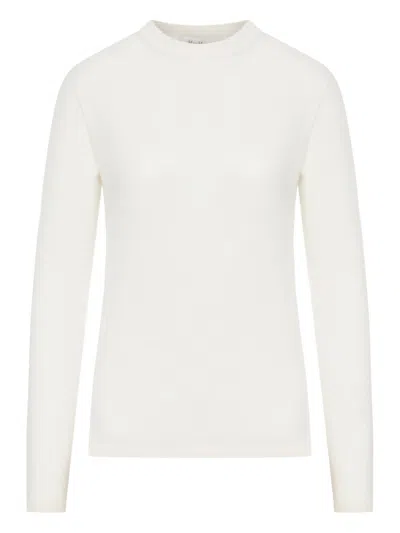 Max Mara Wool Crewneck Sweater In White