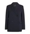 Max Mara Wool Double-breasted Blazer In Blue