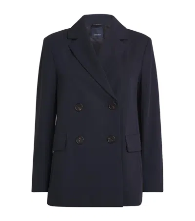 Max Mara Wool Double-breasted Blazer In Blue