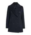 Max Mara Wool Double-breasted Coat In Blue