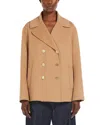 Max Mara Wool Double Breasted Coat In Camel
