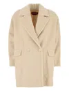 Max Mara Molo Double-breasted Long-sleeved Coat In Neutrals