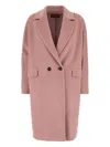 Max Mara Studio Marella Double Breasted Coat In Pink