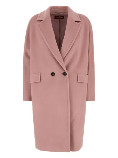 Max Mara Cappotto Cocco In Lana Rosa  Donna In Pink