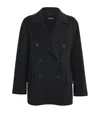 Max Mara Double-breasted Tailored Blazer With Notched Lapel In Black
