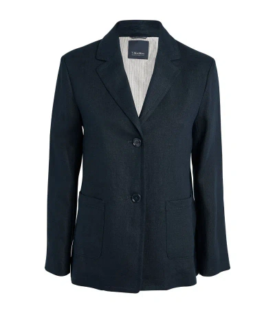 Max Mara Wool Double-breasted Jacket In Blue