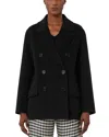 Max Mara Wool Double Breasted Peacoat In Black