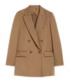 Max Mara Wool Double-breasted Suit Jacket In Brown