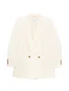 Max Mara Wool Double-breasted Jacket In White