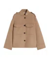 Max Mara Wool Drap Jacket In Brown