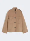 Max Mara Wool Drap Jacket In Brown