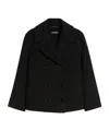 Max Mara Wool Drap Pea Coat In Black