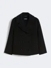 Max Mara Wool Drap Pea Coat In Black