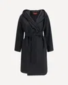 Max Mara Wool Drap Robe Coat In Black