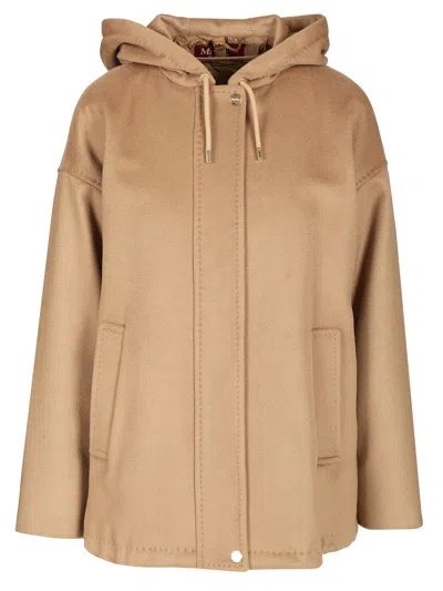 MAX MARA WOOL DRAP SWEATSHIRT COATS BEIGE