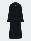 Max Mara Wool Drap Wrap Coat In Blue