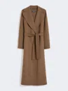 Max Mara Wool Drap Wrap Coat In Brown