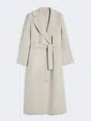 Max Mara Wool Drap Wrap Coat In White