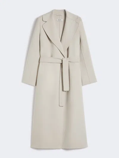 Max Mara Wool Drap Wrap Coat In White