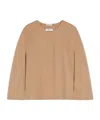 Max Mara Wool Draped Cloak In Nude
