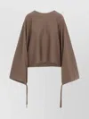 Max Mara Wool Drawstring Cuffs Pullover In Neutral