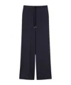 Max Mara Wool Drawstring Trousers In Blue