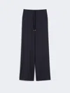 Max Mara Wool Drawstring Trousers In Blue
