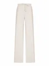 Max Mara Wool Drawstring Trousers In White