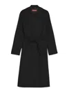 Max Mara Coat With Belted Waist And Side Pockets In Black