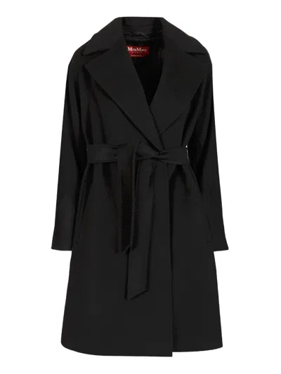 Max Mara Wool Dressing Gown Coat Coats Black