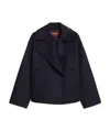 Max Mara Wool Drop Pea Coat In Black