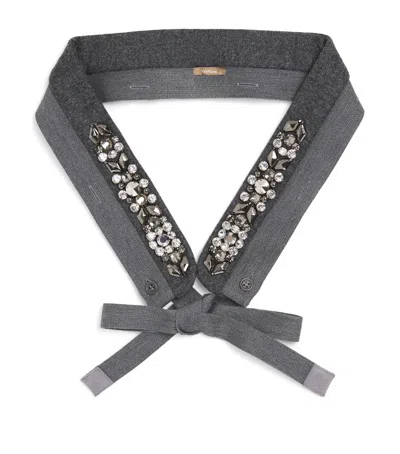 Max Mara Wool Embellished Hood Cuff In Multi